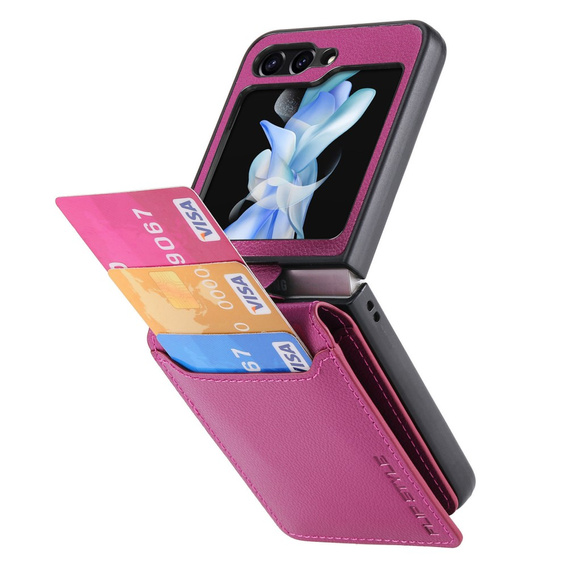 Puzdro pre Samsung Galaxy Z Flip7 FE / Z Flip6, Card Slot Ring Case, fialové