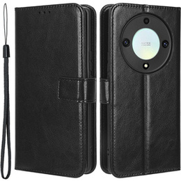 Klapkové puzdro pre Honor Magic 5 Lite, Crazy Horse Wallet, čierne