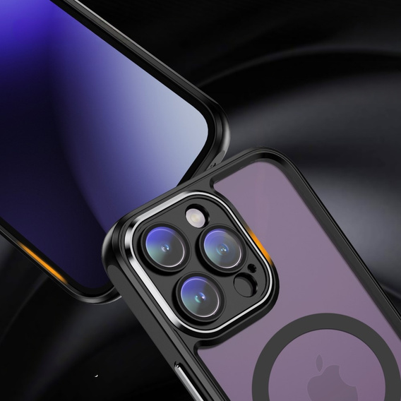 Puzdro pre iPhone 15 Pro, ERBORD Impact Guard, MagSafe, čierne