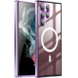 Ochranné puzdro na fotoaparát pre Samsung Galaxy S22 Ultra, CamShield MagSafe, transparentné / fialové