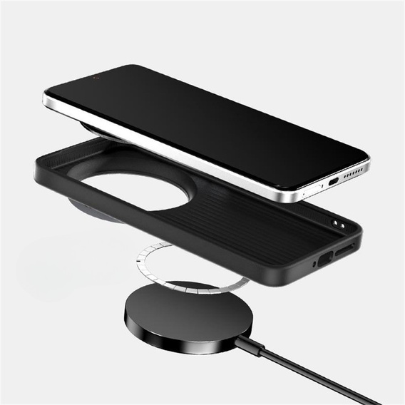 ABEEL puzdro pre Xiaomi 15 Ultra, Carbon Fiber, pre MagSafe, čierne