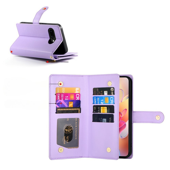 Klapkové puzdro pre Samsung Galaxy A56 5G, Wallet Zipper Pocket, fialové