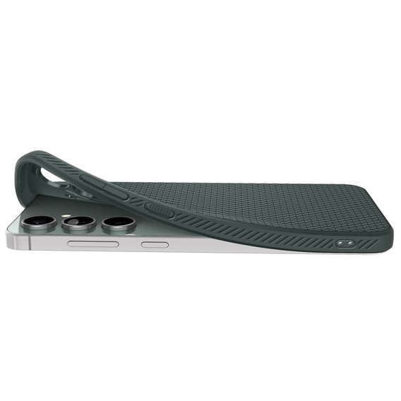 Puzdro Spigen pre Samsung Galaxy S24 FE, Liquid Air, zelený + tvrdené sklo 9H