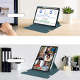 Puzdro s klávesnicou pre Lenovo Tab M11, Rotary 360° Leather, tmavozelené
