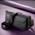 Puzdro CASEME pre iPhone16e, RFID Leather Wallet, s popruhom cez rameno, čierne