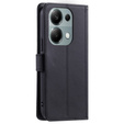 Puzdro s chlopňou pre Xiaomi Redmi Note 13 Pro 4G / Xiaomi Redmi Note 14S / Xiaomi Poco M6 Pro 4G, Rhombus Crossbody Leather, čierne