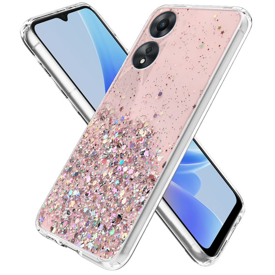 Obal na mobil pre Oppo A17, Glittery, ružové