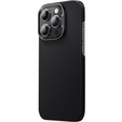 Puzdro BENKS Kevlar pre iPhone 15 Pro Max, pre MagSafe, Carbon Fiber, čierne