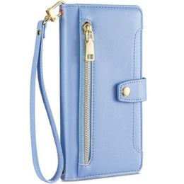 Klapkové puzdro pre iPhone 14 Pro Max, Wallet Zipper Pocket, modré