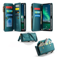 Puzdro CASEME pre Samsung Galaxy S25 FE, RFID Leather Wallet, s popruhom cez rameno, zelený