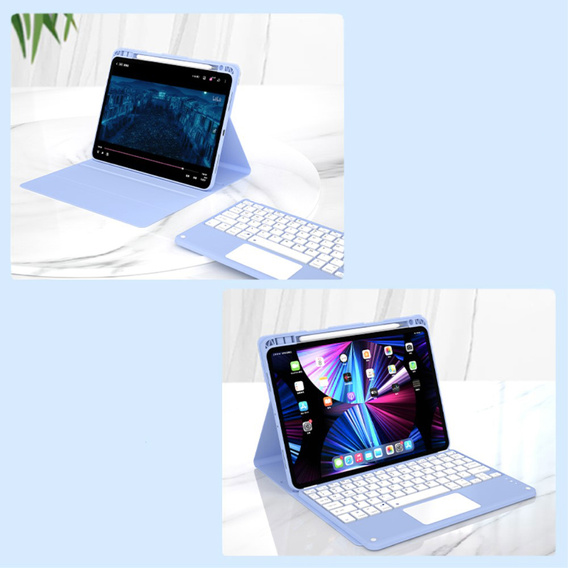 Puzdro + klávesnica iPad Air 10.9 4 2020 / 5 2022, Touchpad, modré