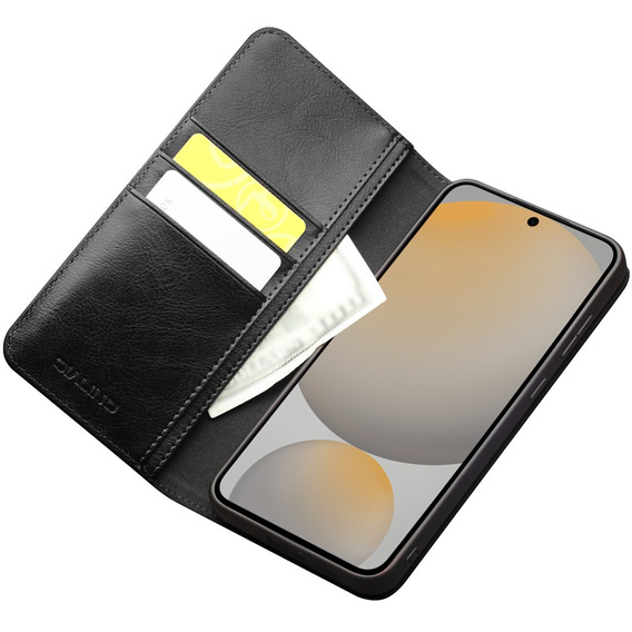 Flipové puzdro pre Samsung Galaxy S25 FE, QIALINO Leather Wallet, čierne