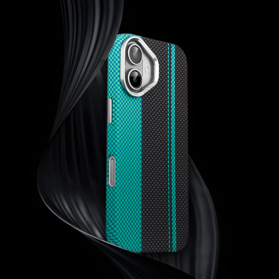 Puzdro pre iPhone 16, Carbon Fiber MagSafe, čierna / modrá