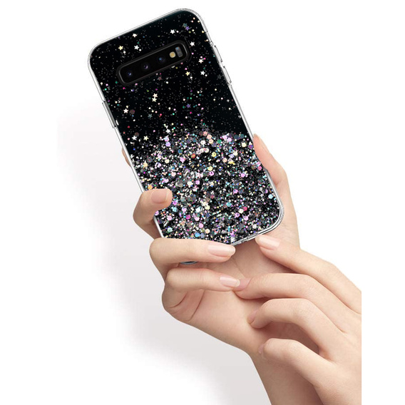 Obal na mobil pre Samsung Galaxy S10 Plus, Glittery, čierne