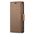 Puzdro pre Samsung Galaxy A55, ERBORD Glossy Litchi, flipová peňaženka, hnedé