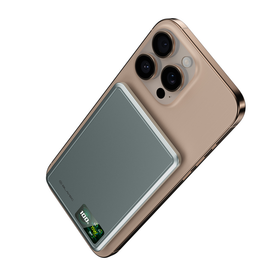 Blavec Power Bank 10000mAh BJ-03 Slim 13,5 mm - Typ C - 22,5 W, MagSafe 3v1 - sivá