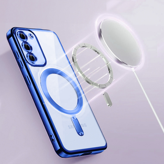 Puzdro pre Samsung Galaxy S23, Electro MagSafe, tmavomodré + sklo na displej