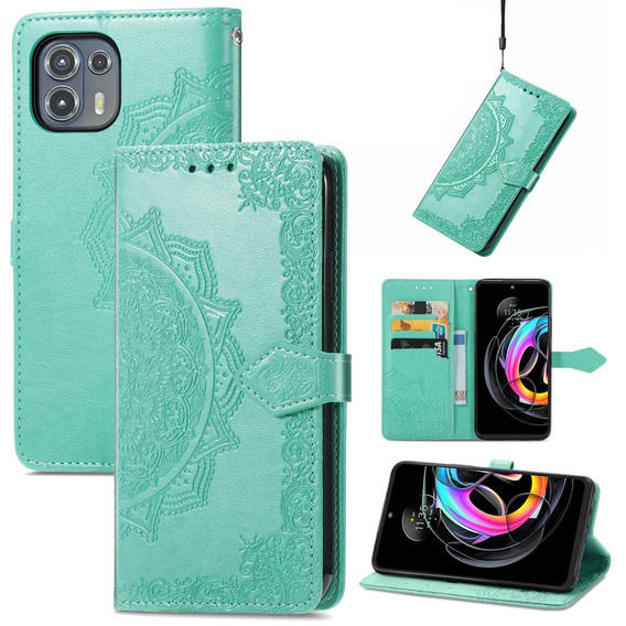 Klapkové puzdro pre Motorola Edge 20 Lite, Mandala, zelený