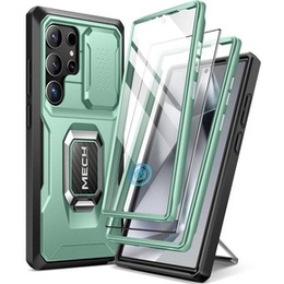 Puzdro pre Samsung Galaxy S24 Ultra, séria Tongate MECH so stojanom, svetlozelené