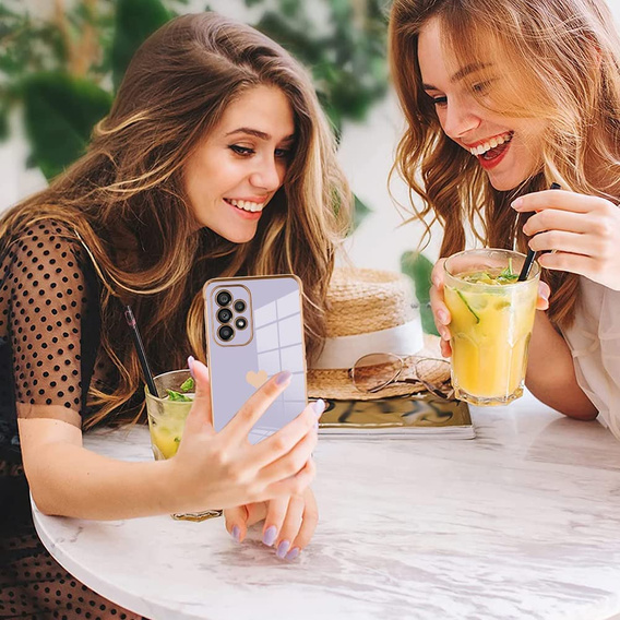 Obal na mobil pre Samsung Galaxy A53 5G, Electro heart, fialové