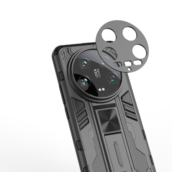 Puzdro pre Xiaomi 14 Ultra, Military kickstand, čierne