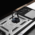 Obal na mobil pre Samsung Galaxy S23 Plus, CamShield Slide, strieborné