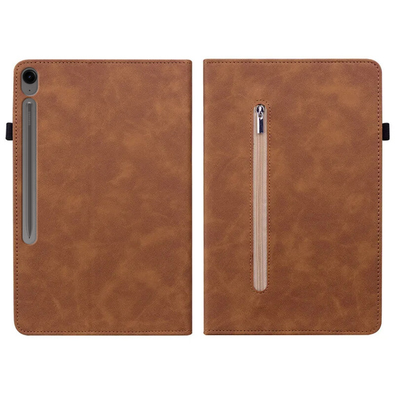Puzdro pre Samsung Galaxy Tab S10 Lite / S10 FE / S9 FE, Wallet Pen Slot, hnedý