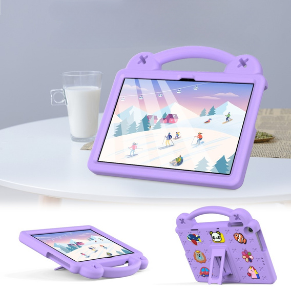 Detské puzdro pre Lenovo Tab M10 10.1 Gen 3 TB-328FU/TB-328XU, Cute Patterns, so stojanom, fialové