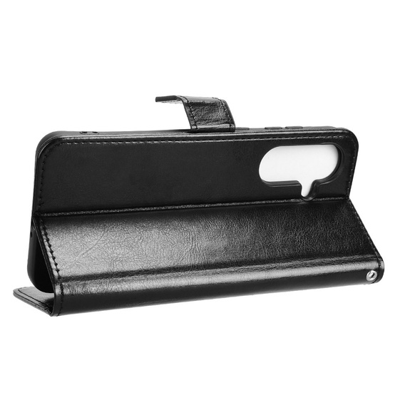 Klapkové puzdro pre Samsung Galaxy A56, Crazy Horse Wallet, čierne
