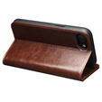 Flipové puzdro pre Iphone 16E, QIALINO Leather Wallet, hnedé