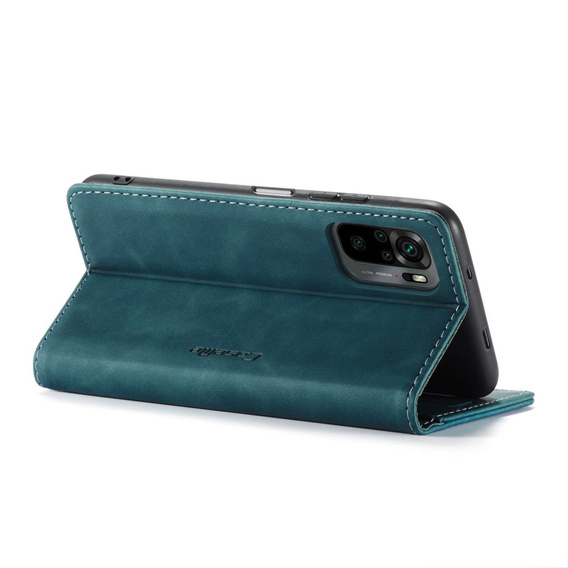 CASEME puzdro pre Xiaomi Redmi Note 10 / 10S, Leather Wallet Case, zelený