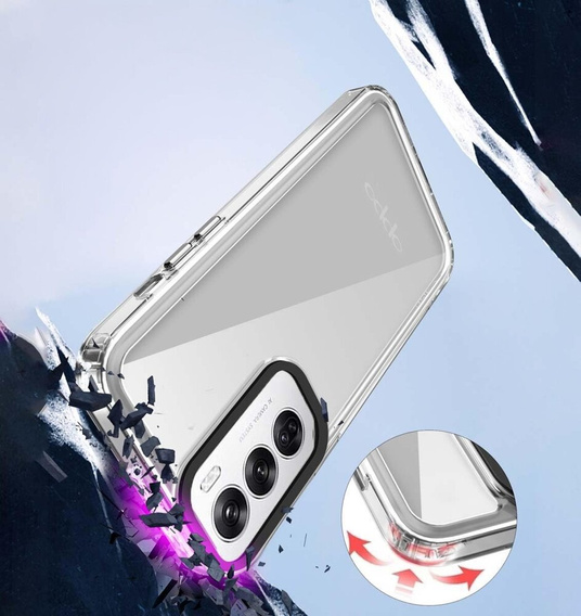 Obal na mobil pre Oppo Reno 12 Pro, Fusion Hybrid, priehľadné
