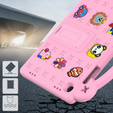 Detské puzdro pre Samsung Galaxy Tab A9+, Cute Patterns, so stojanom, ružové