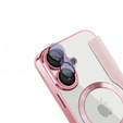 Klapkové puzdro pre iPhone 16, RFID Wallet MagSafe CamShield, ružové