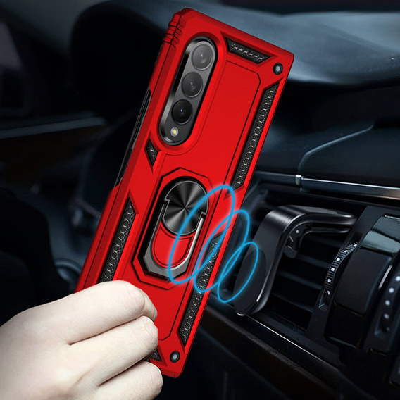 Pancierované obal na mobil pre Samsung Galaxy Z Fold3 5G, Nox Case Ring, červené