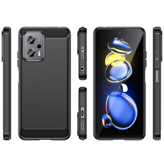 Obal na mobil pre Xiaomi Poco X4 GT 5G, Carbon, čierne