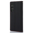 Klapkové puzdro pre Sony Xperia 1 V, Litchi Skin Grain, čierne