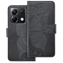 Klapkové puzdro pre Xiaomi Poco X6 5G, Butterfly, čierne