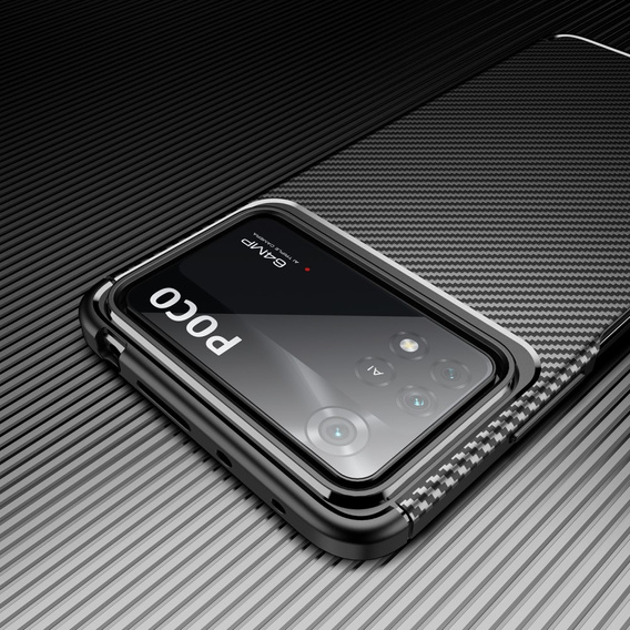 Obal na mobil pre Xiaomi Poco X4 Pro 5G, Carbon Gel, čierne