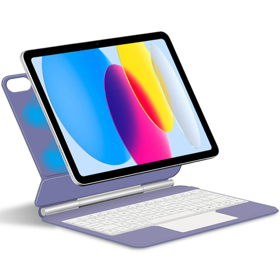 Puzdro s klávesnicou pre iPad 10.9" 2022 (10 gen.) / iPad 11" 2025 A16 (11 gen.), Magnetic Keyboard Touchpad, fialové