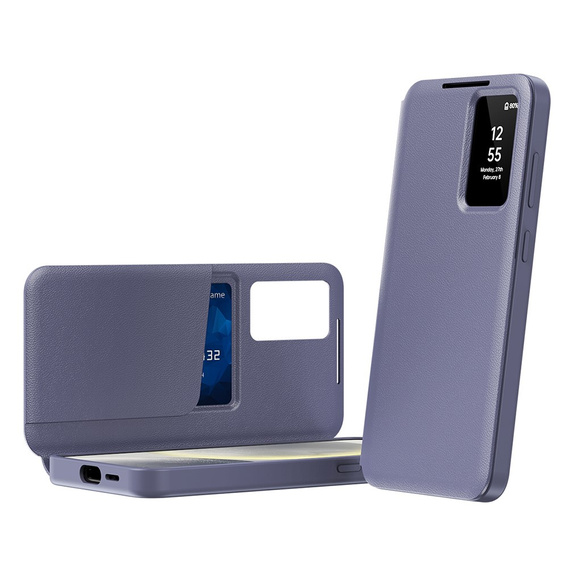 Flipové puzdro pre Samsung Galaxy A55 5G, Smart View Wallet, fialové