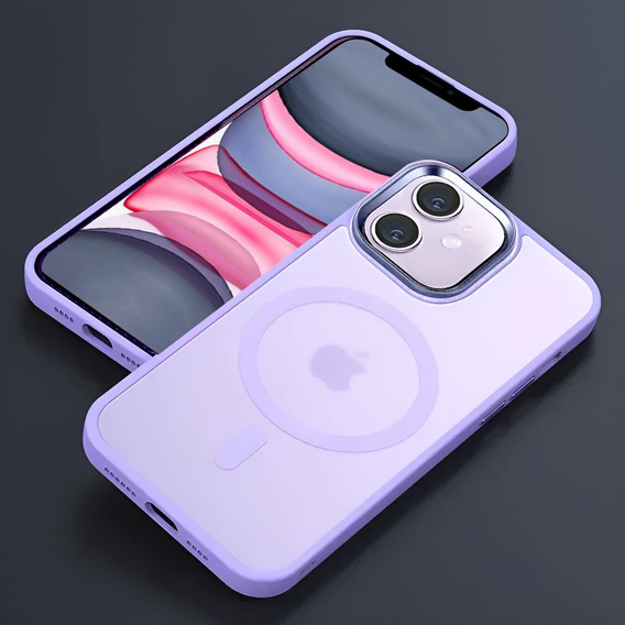 Puzdro pre iPhone 11, pre MagSafe, ERBORD Matt Case, fialový + sklo na displej