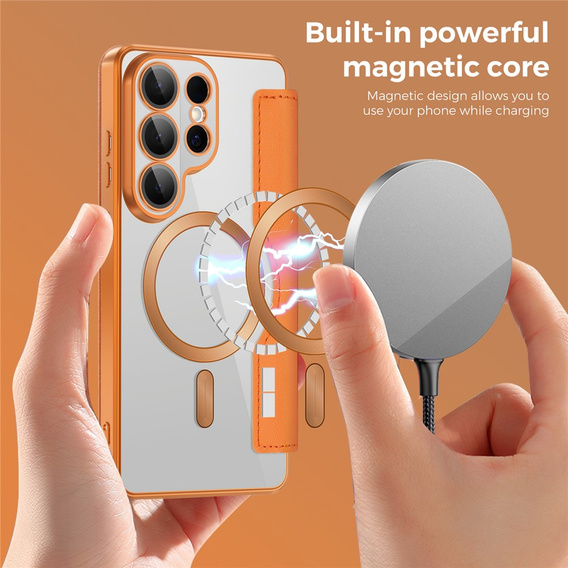 RFID peňaženka MagSafe flipové puzdro s ochranou fotoaparátu pre Samsung Galaxy S26 Ultra