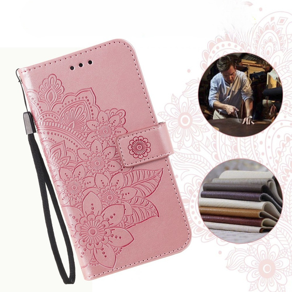 Klapkové puzdro pre Samsung Galaxy A54 5G, Mandala Flower, ružové rose gold