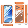 Nárazuvzdorné puzdro so sklom, pre MagSafe pre iPhone 17 Pro Max, oranžové