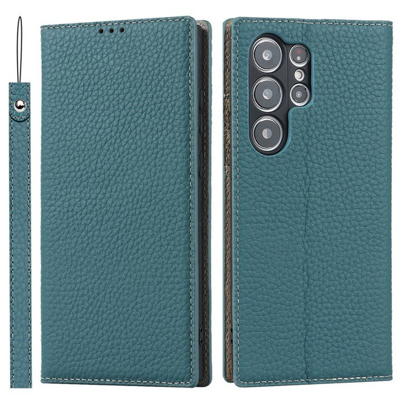 Kožené puzdro pre Samsung Galaxy S23 Ultra, ERBORD Grain Leather, modrý