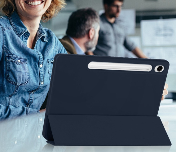 Puzdro pre Samsung Galaxy Tab S10 FE+ Plus, Smartcase s priestorom pre stylus, tmavomodré