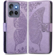Klapkové puzdro pre Motorola Edge 50 Neo / Motorola ThinkPhone 25, Butterfly, fialové