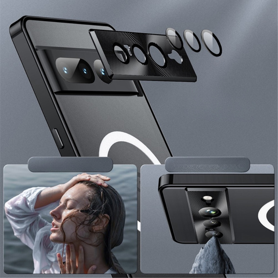 Ochranné puzdro na fotoaparát pre Google Pixel 8 Pro, CamShield MagSafe, transparentné / čierne