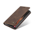 CASEME puzdro pre Samsung Galaxy S21 FE, Leather Wallet Case, káva